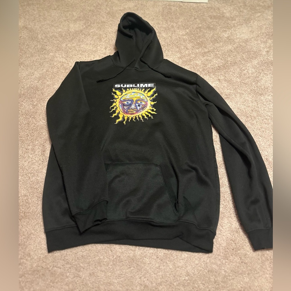 Black Hoodie with Sublime Design